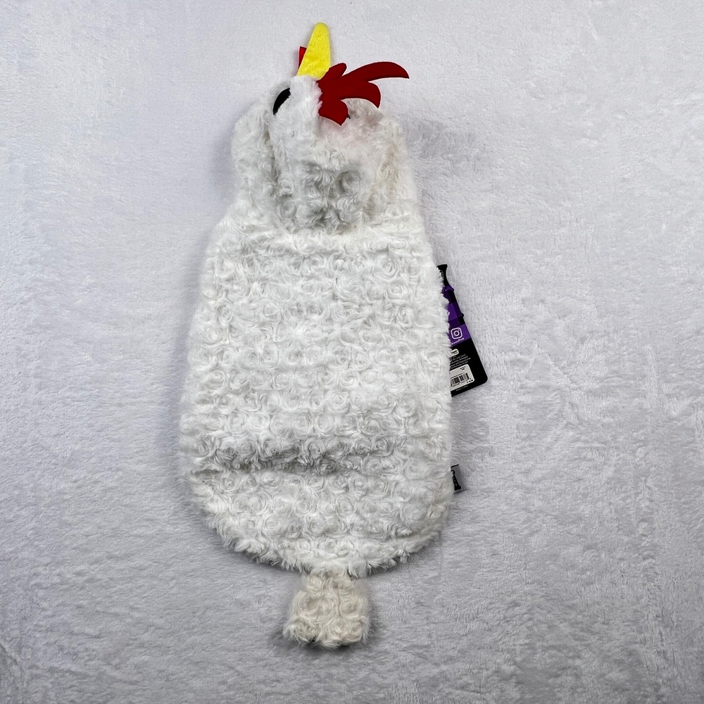 Woof Hooded Chicken Dog Costume Pet Halloween White Plush Rooster Size S NWT